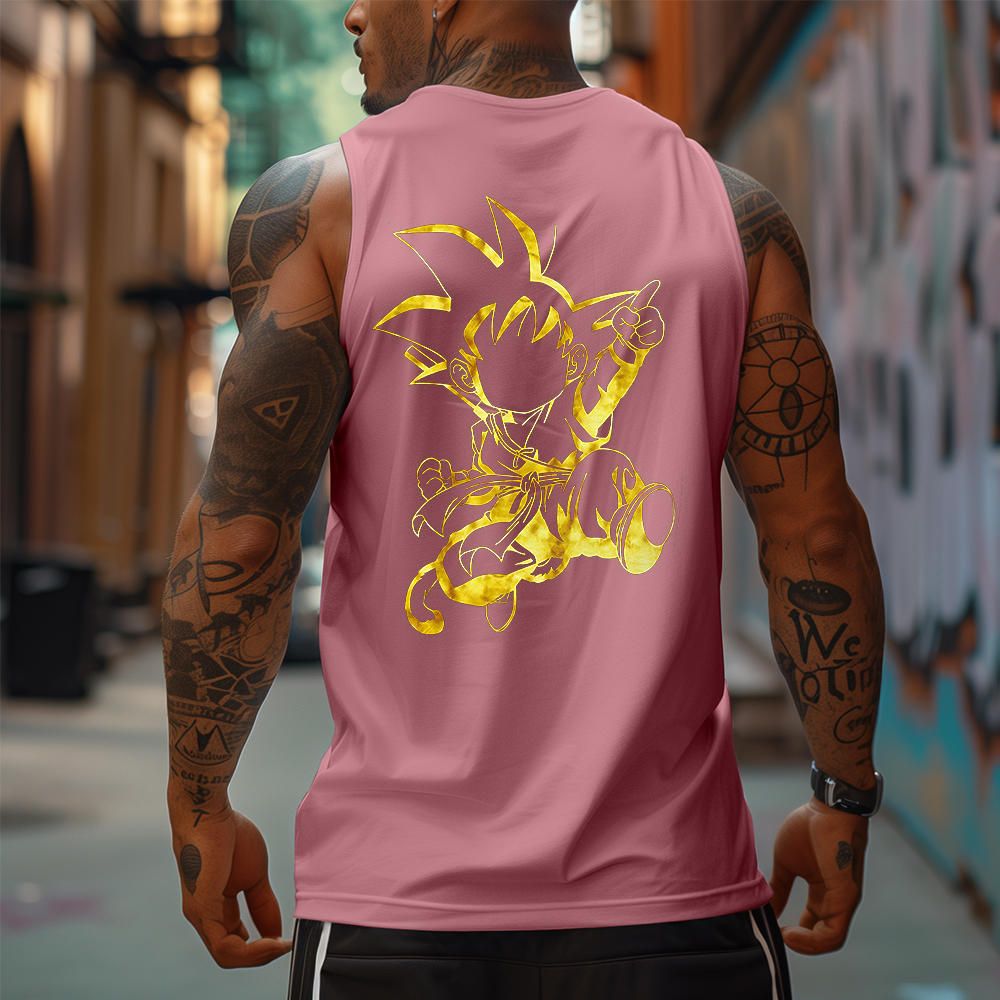 Oversize Dragon Ball Goku Print Tank Top
