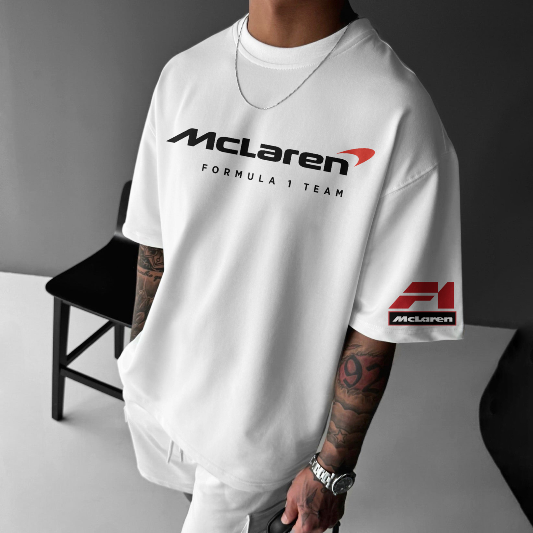 Unisex Casual Racing Print T-shirt