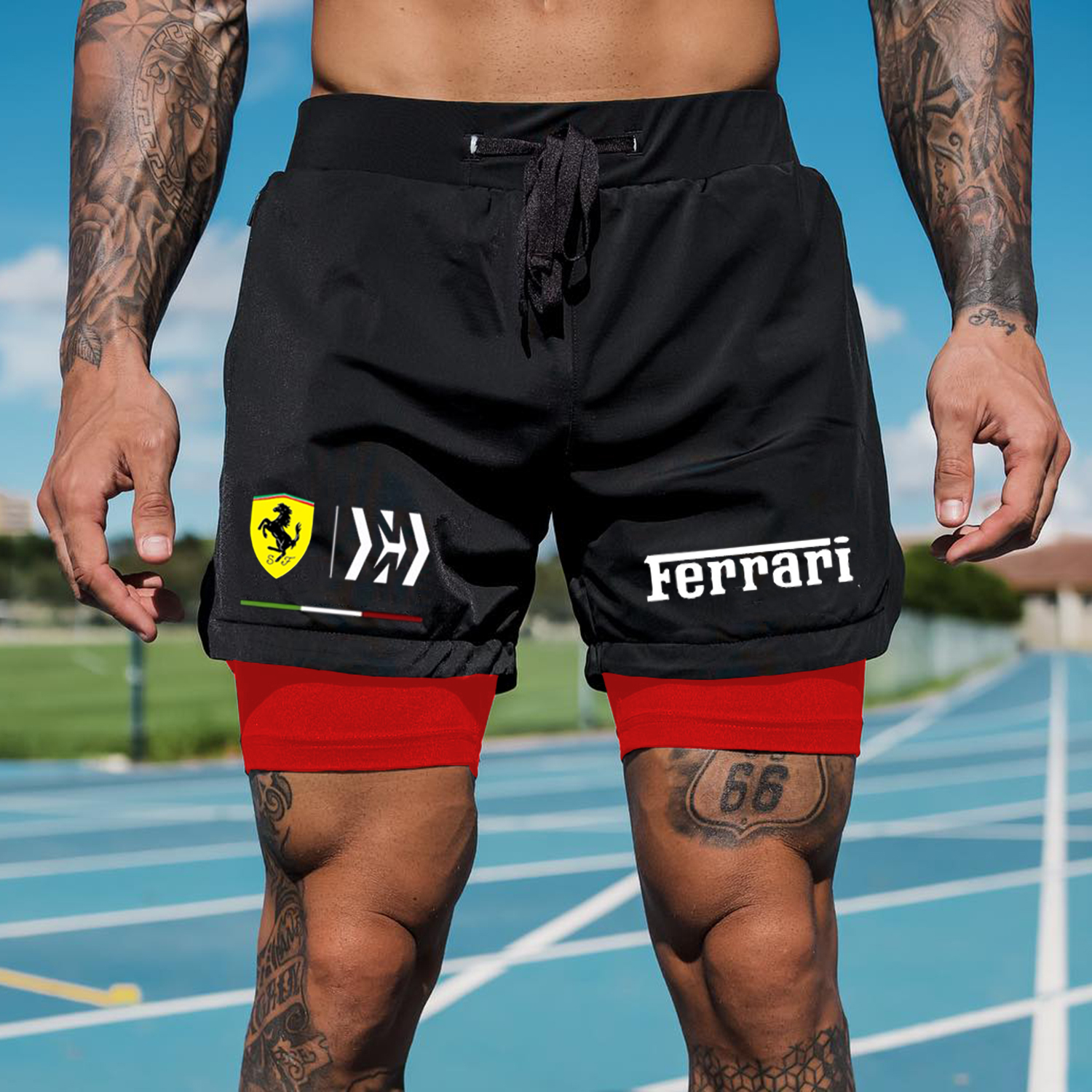 Men's Racing Print Track Shorts