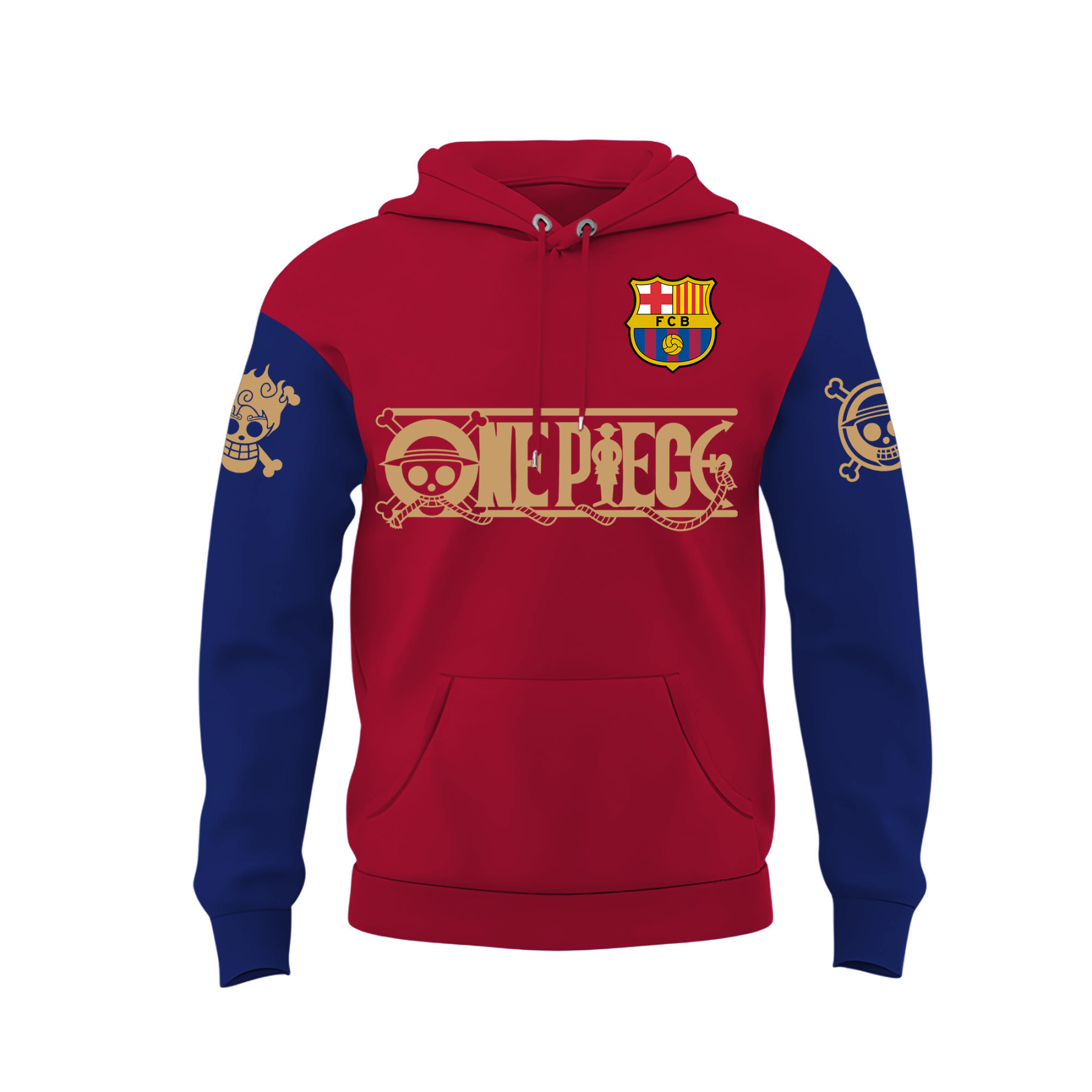 Unisex Retro Hoodie丨Barcelona x One Piece