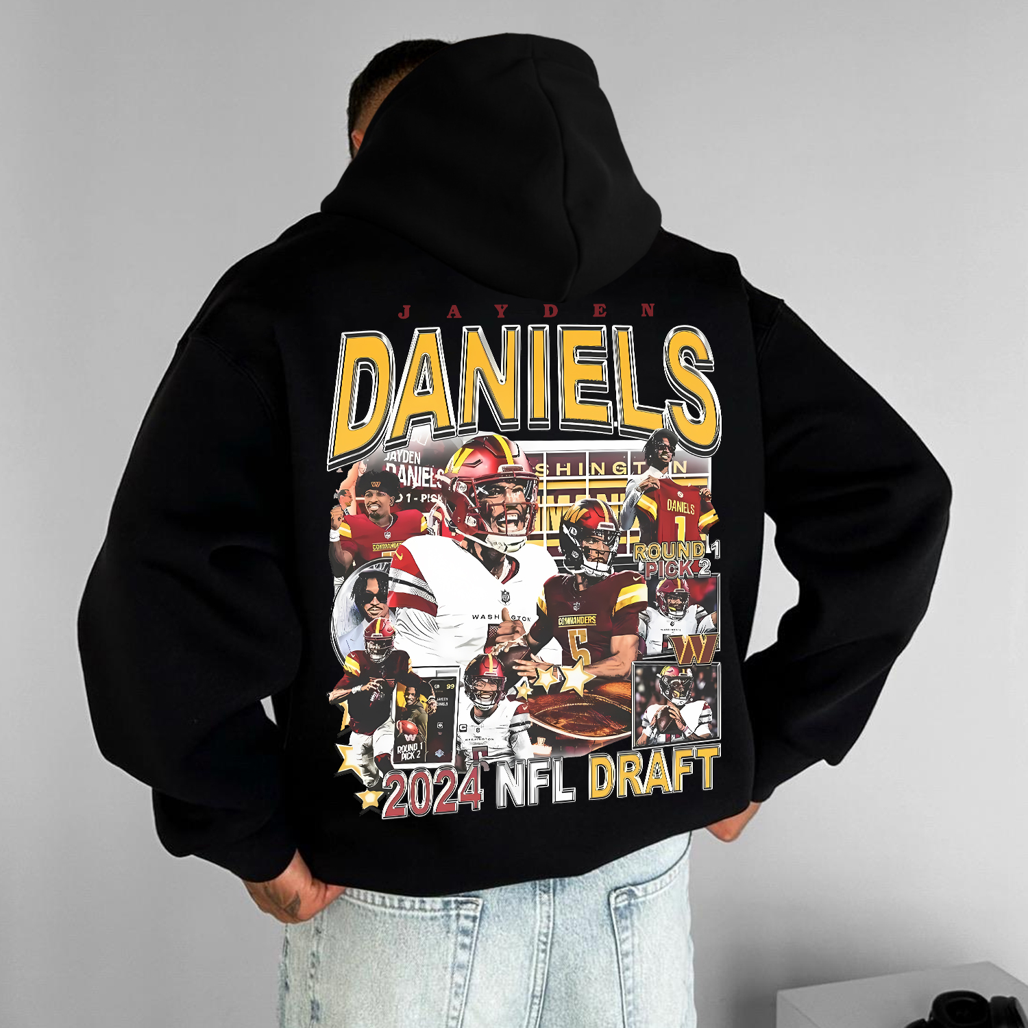 Vintage Casual Rugby Letter Print Hoodie