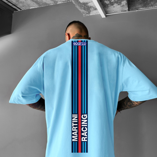 Unisex Casual Oversized Racing Print Racing T-Shirt