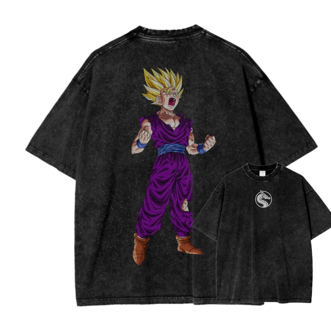 Dragon Ball Super Saiyan Anime Oversize Washed Tee