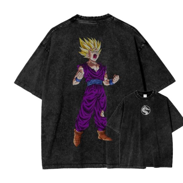 Dragon Ball Super Saiyan Anime Oversize Washed Tee