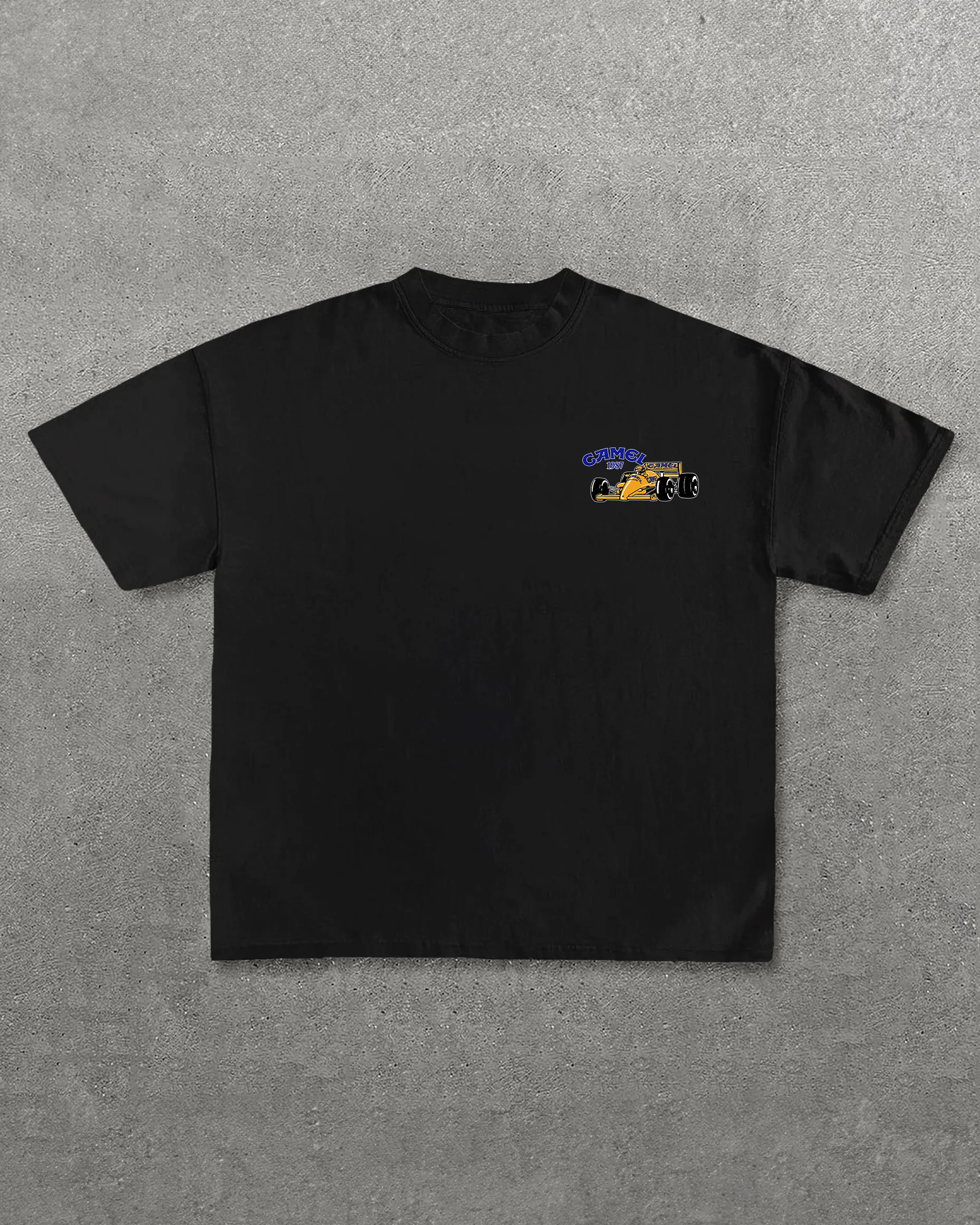 Casual Retro Street Car Printed Short Sleeve Crew Neck T-Shirt 100