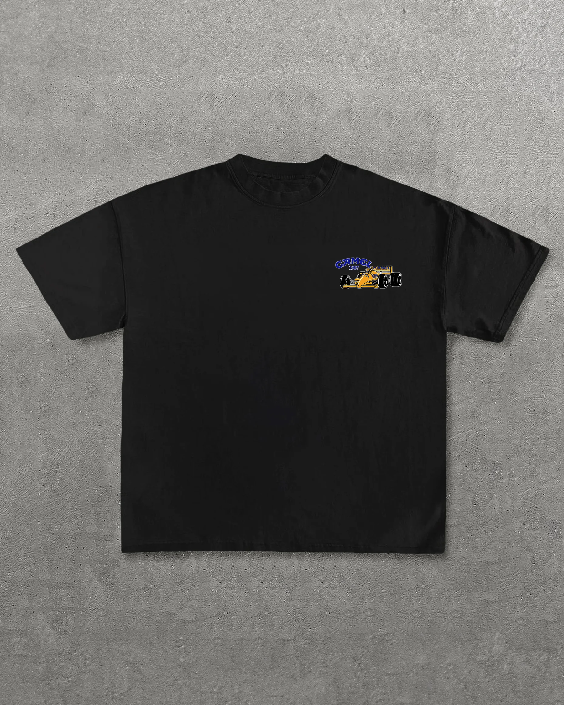 Casual Retro Street Car Printed Short Sleeve Crew Neck T-Shirt 100