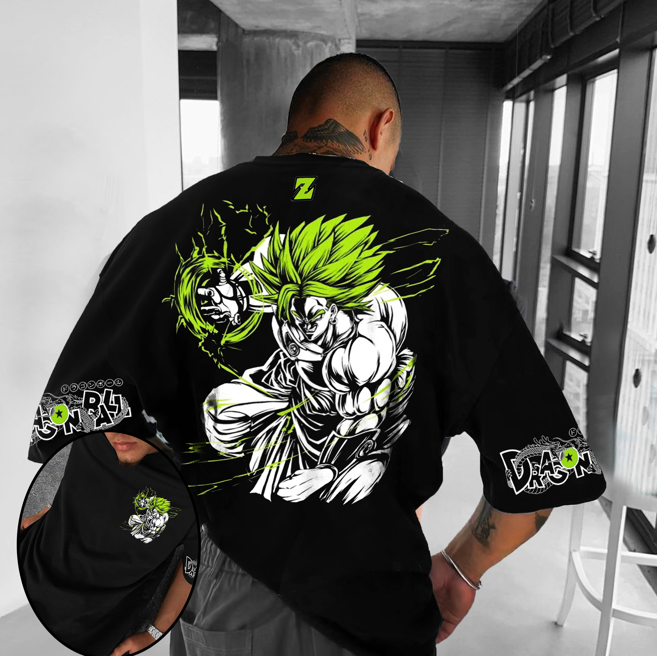 Unisex Oversized DB Anime Broly Printed T-shirt