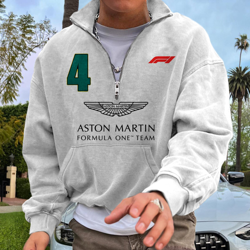 Men's Oversized Hoodie Racing Print Green