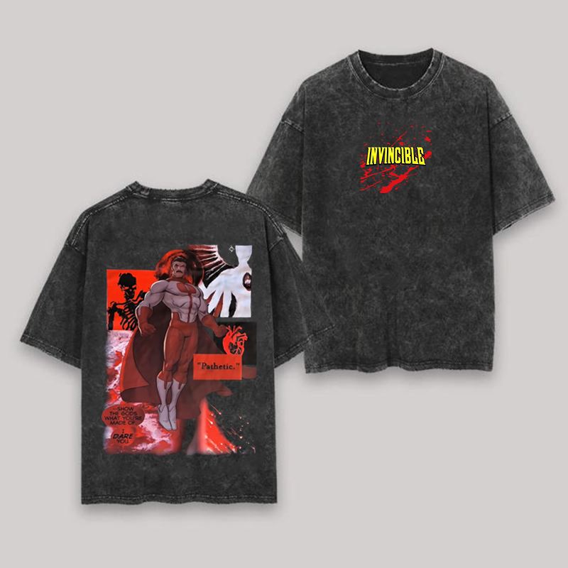 Invincible Printed Unisex Washed T-Shirt