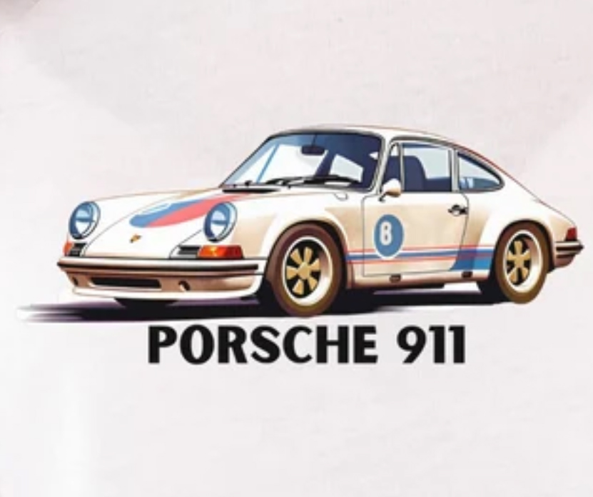 Men's Car Printed Short Sleeve Casual T-Shirt