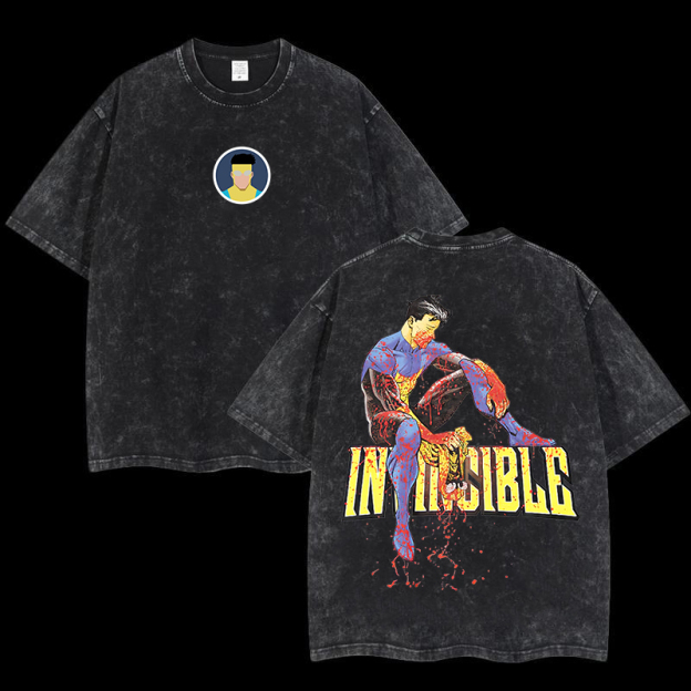 Invincible Printed Unisex Washed T-Shirt