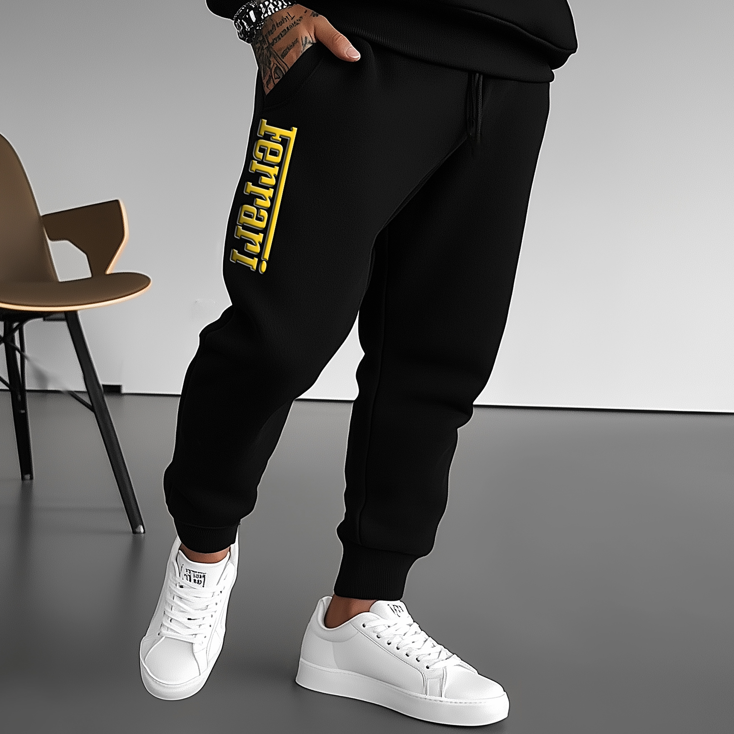 Men's Casual Racing Print Sweatpants