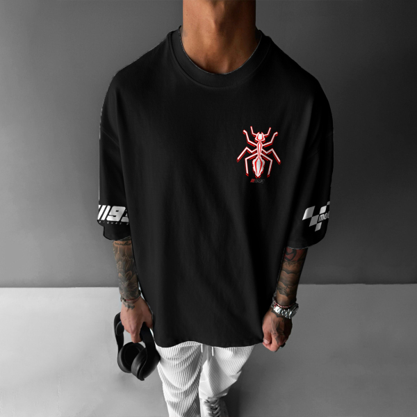 Unisex Oversized Motorcycle Print T-Shirt