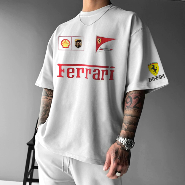 Unisex Racing Print Casual Tee