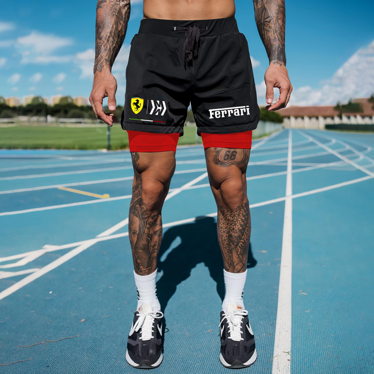 Men's Racing Print Track Shorts