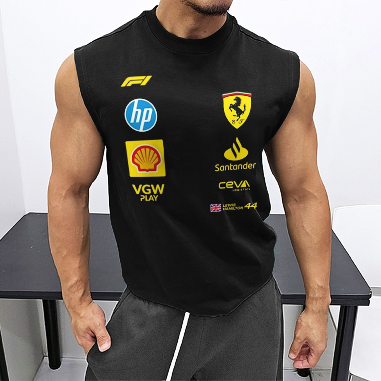 Mens Racing Club Team Casual Sleeveless Tank