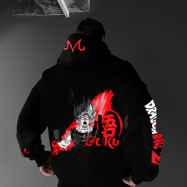 Anime "Dragon Ball" Character "Super Saiyan" Pattern Print Hoodie