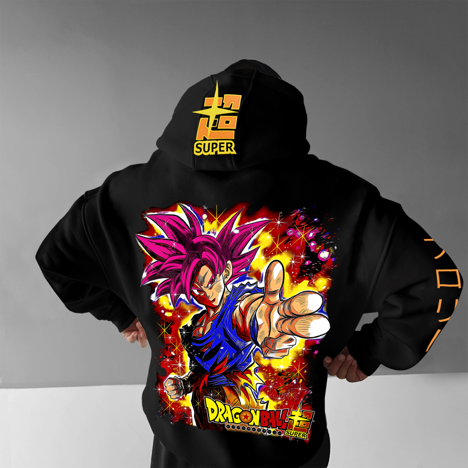 Unisex Anime Print Embroidered Casual Oversized Hoodie