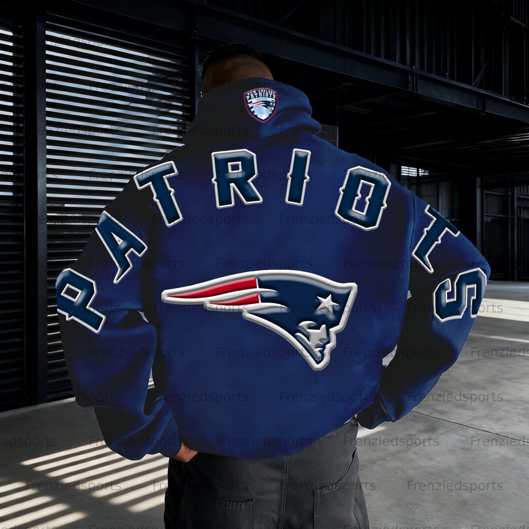Unisex "New England Patriots" Graphic Streetwear Vintage Plush Hoodie