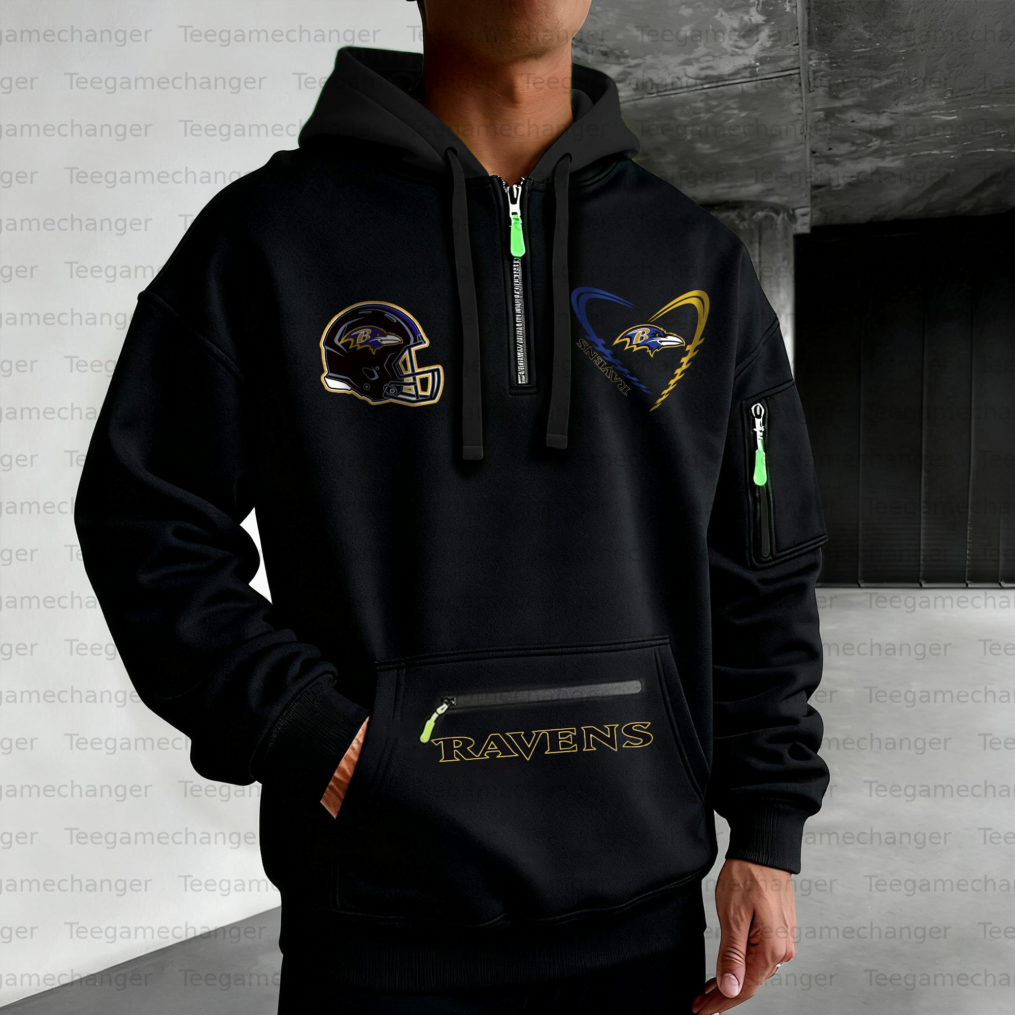 Unisex "Baltimore Ravens" Graphic Streetwear Vintage Plush Hoodie