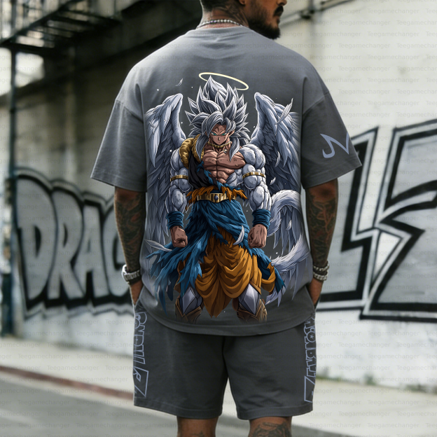 Unisex Anime Inspired Vintage T-shirt& Shorts 2 Pieces Set