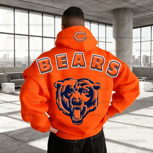 Unisex "Chicago Bears" Graphic Streetwear Vintage Plush Hoodie