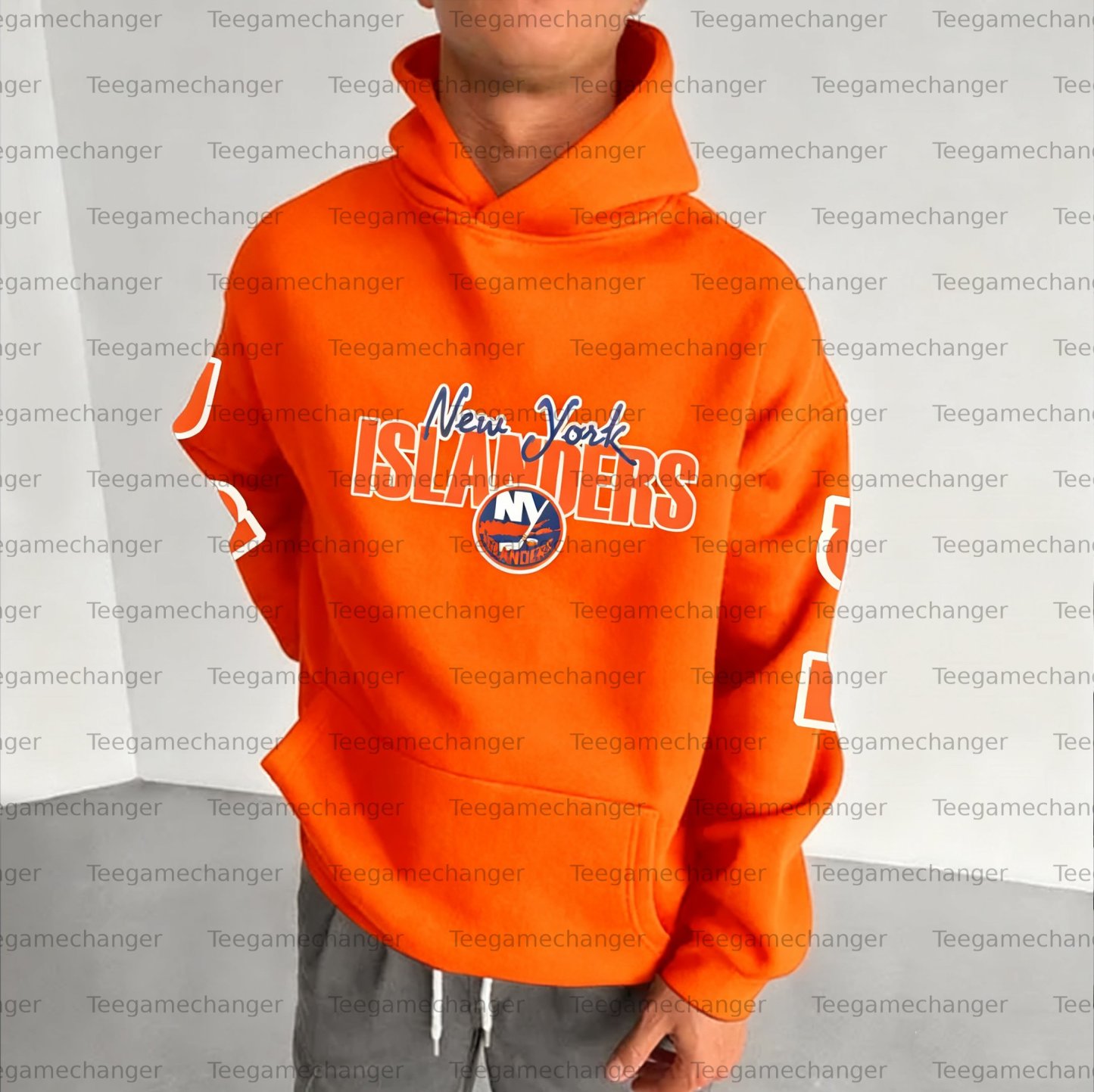Unisex "New York Islanders" Graphic Streetwear Vintage Plush Hoodie
