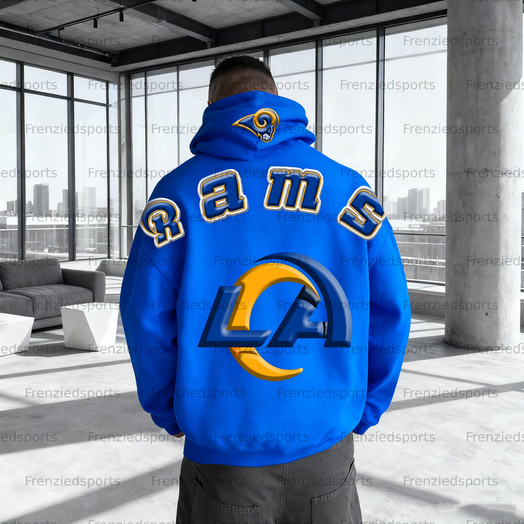 Unisex "Los Angles Rams" Graphic Streetwear Vintage Plush Hoodie