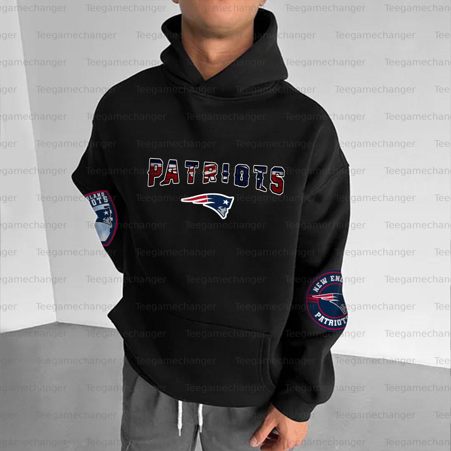 Unisex "New England Patriots" Graphic Streetwear Vintage Plush Hoodie