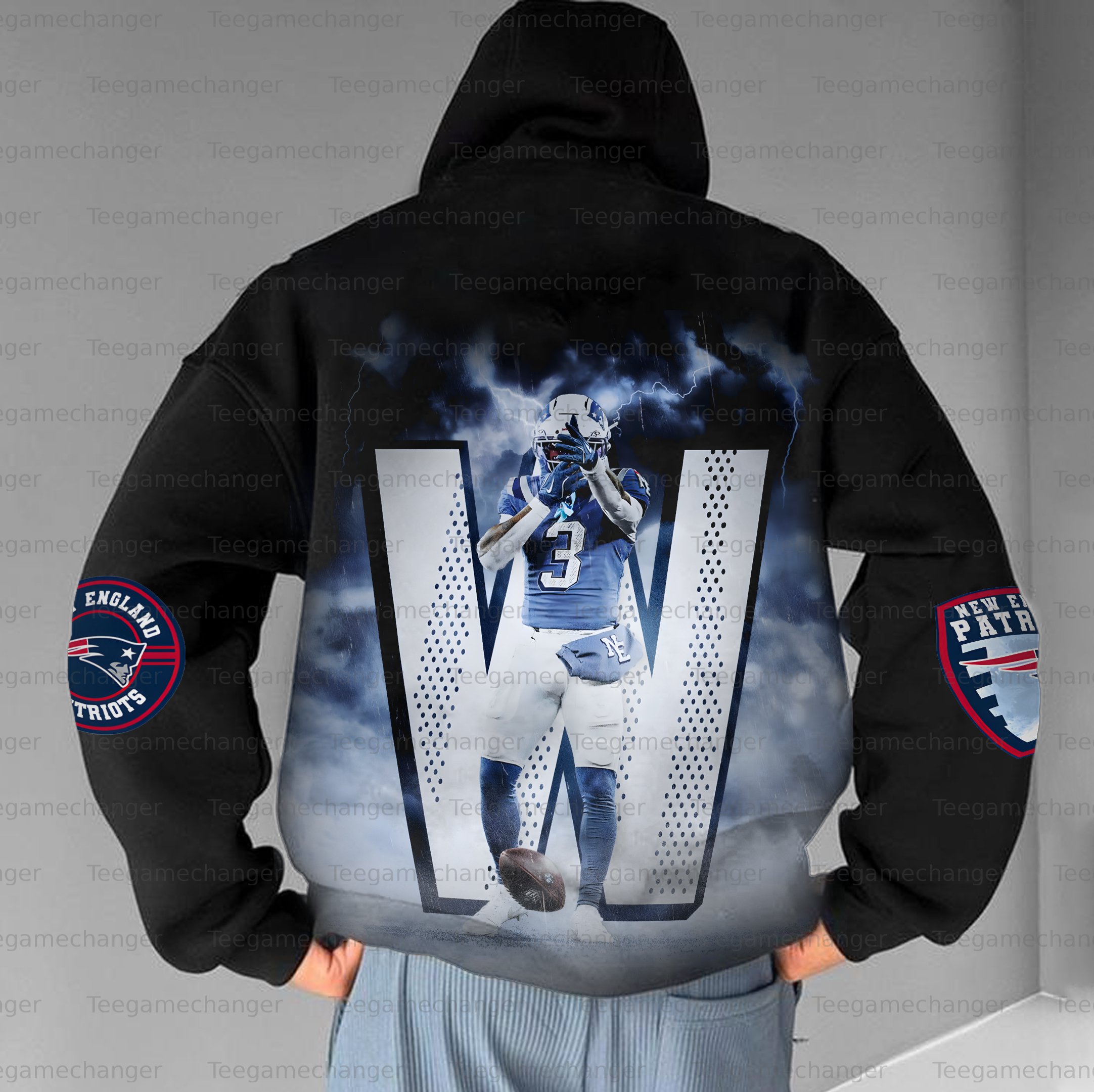 Unisex "New England Patriots" Graphic Streetwear Vintage Plush Hoodie