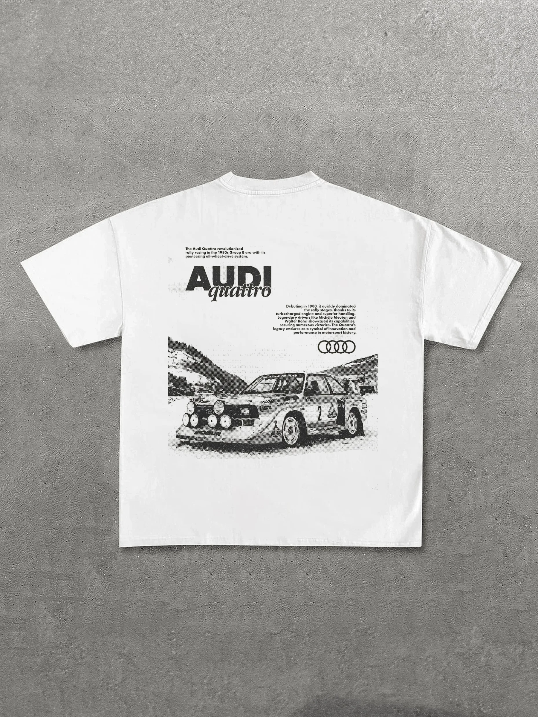 Casual Retro Street Car Printed Short Sleeve Crew Neck T-Shirt 230