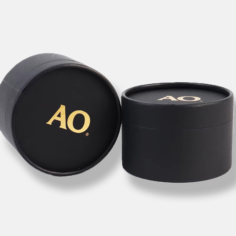 Black Gold Stamping Coffee Bean Paper Tube Wholesale