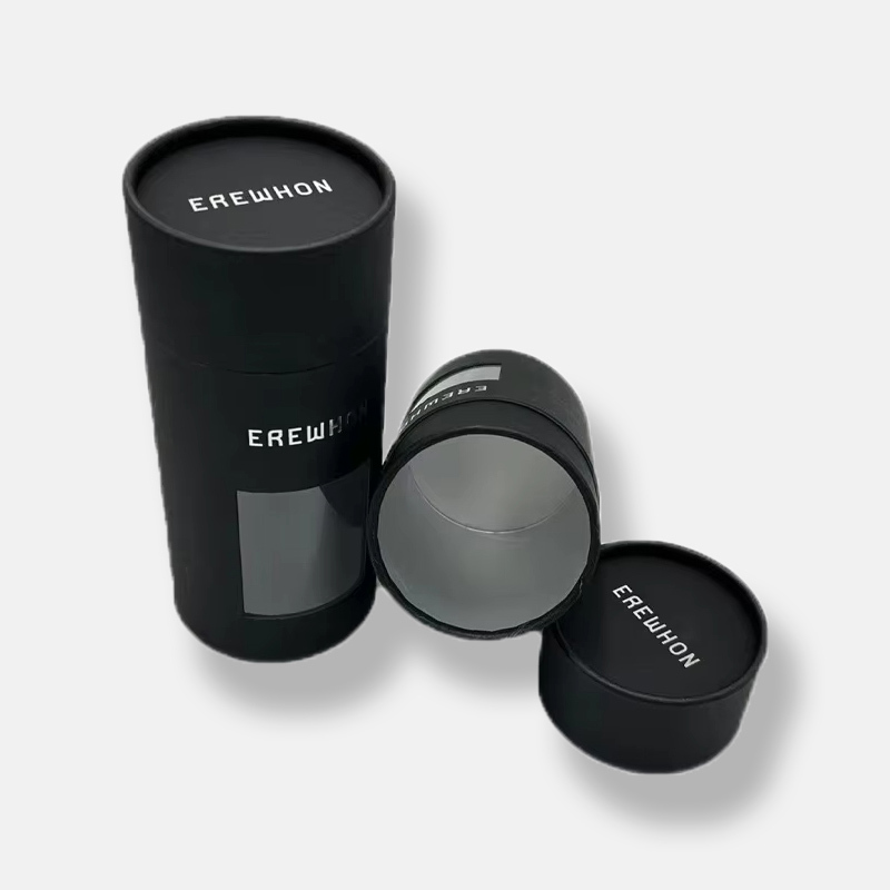 Black Paper Tube Packaging with Window Wholesale