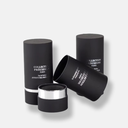 Black Touch Film Silver Card Paper Tube Packaging with Lining