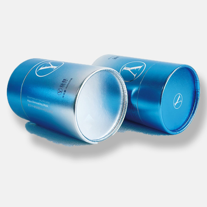 Blue Glossy Silver Cardboard Paper Tube Manufacturer