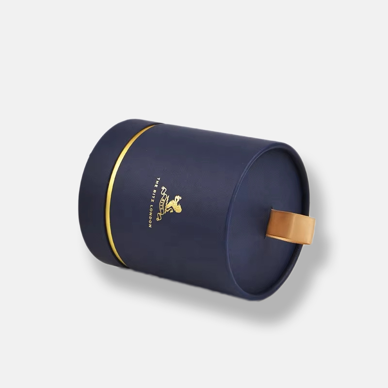 Blue Matt Gold Cardboard Tube Wholesale with Handle