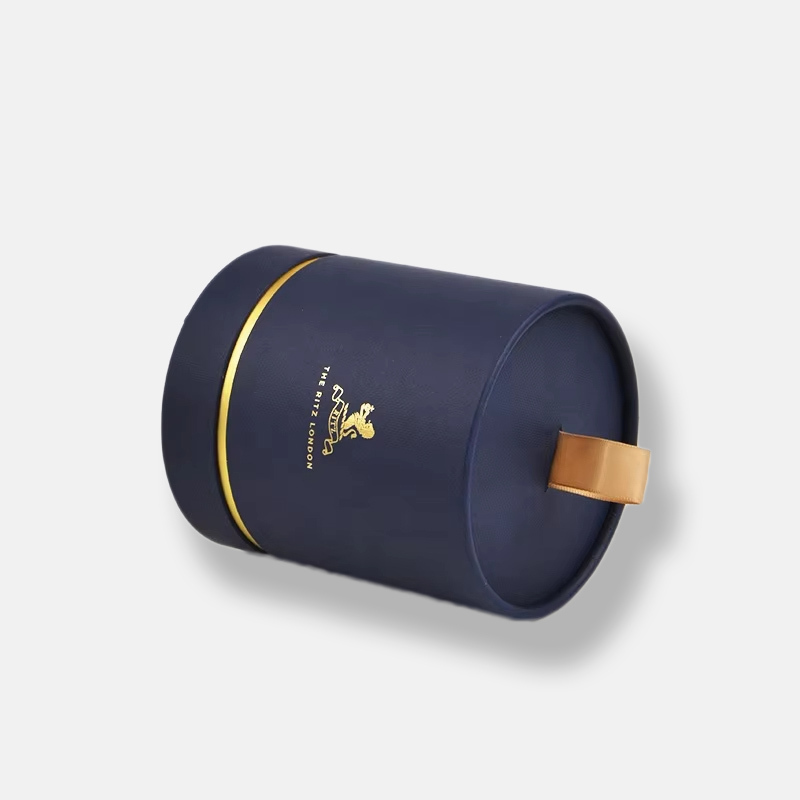 Blue Matt Gold Cardboard Tube Wholesale with Handle