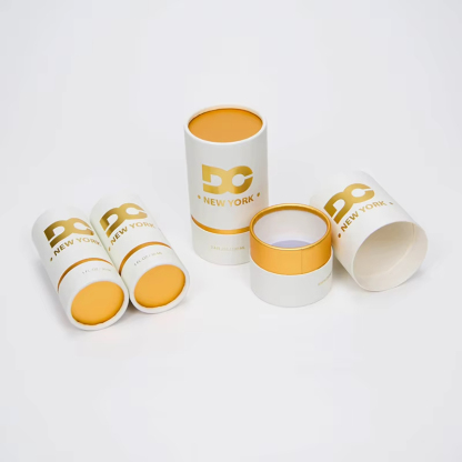 Curled Edge with Lined Gold Cardboard Tube Wholesale