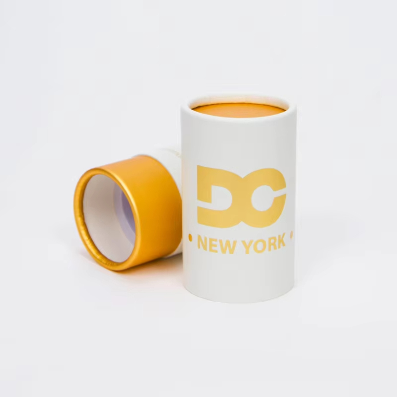 Curled Edge with Lined Gold Cardboard Tube Wholesale