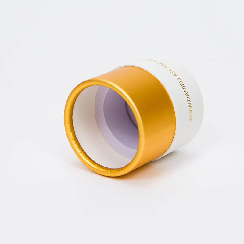 Curled Edge with Lined Gold Cardboard Tube Wholesale