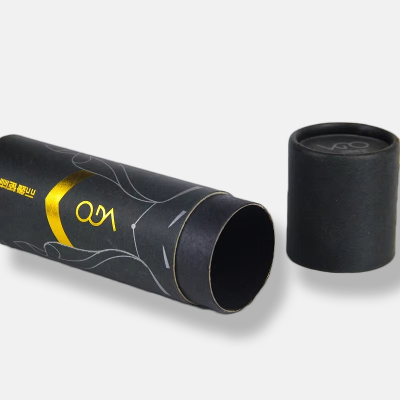 Custom Black Round Paper Tube Packaging Supplier