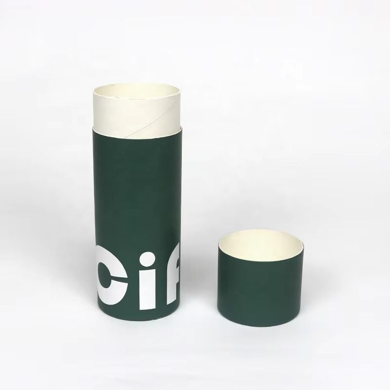 Custom Green Paper Tube Packaging Manufacturer