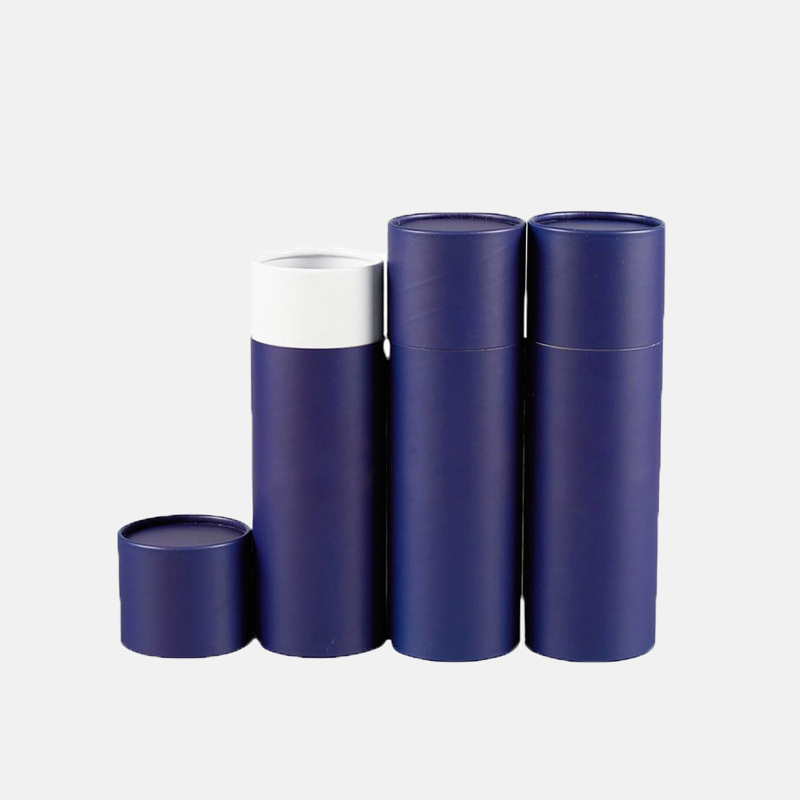 Custom Blue Glossy Paper Tube Wholesale
