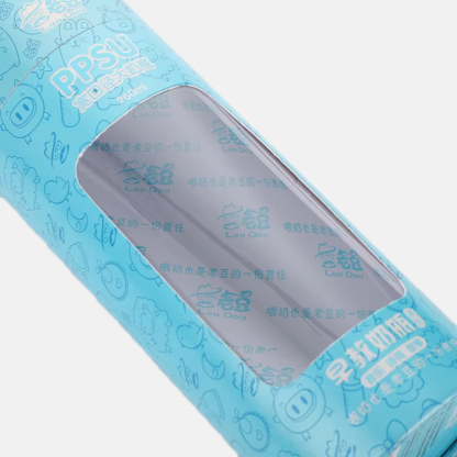 Custom Blue Transparent Window Cylindrical Paper Tube Wholesale