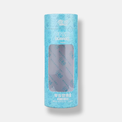 Custom Blue Transparent Window Cylindrical Paper Tube Wholesale