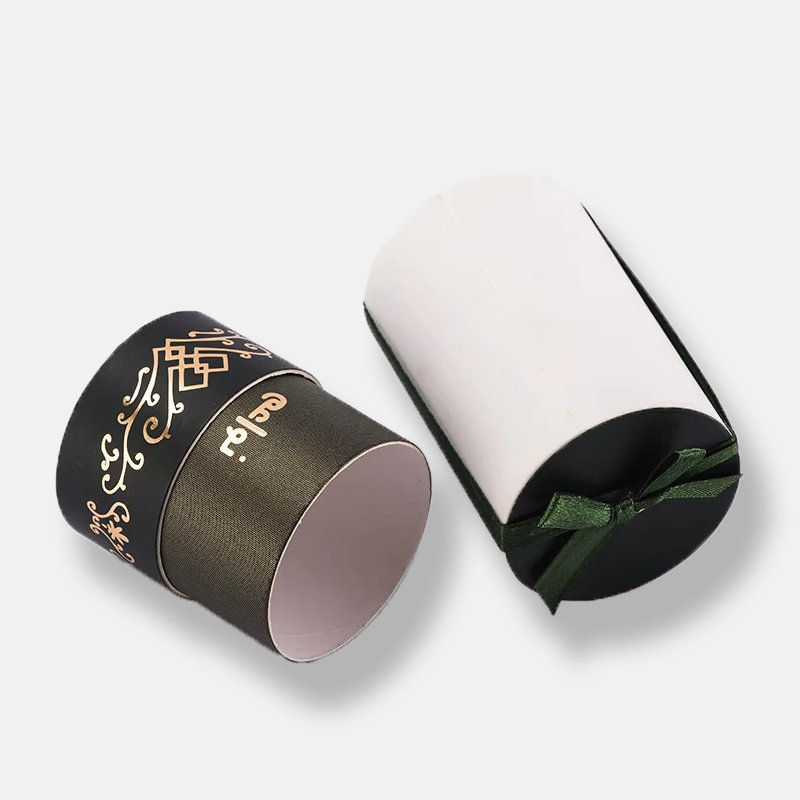 Custom Cosmetic Paper Tube Packaging Hot Stamping Ribbon