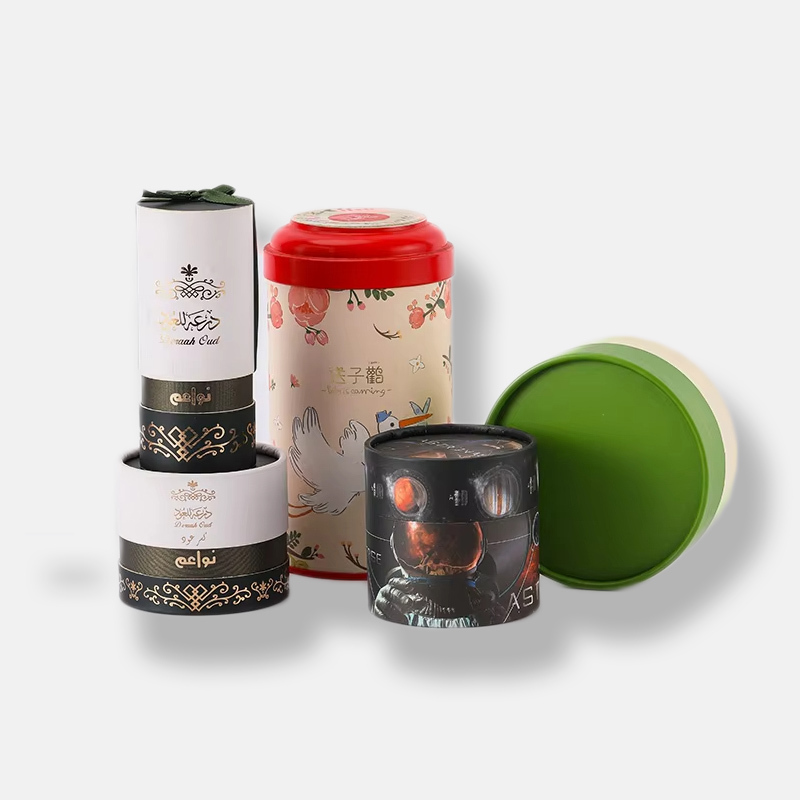 Custom Cosmetic Paper Tube Packaging Hot Stamping Ribbon