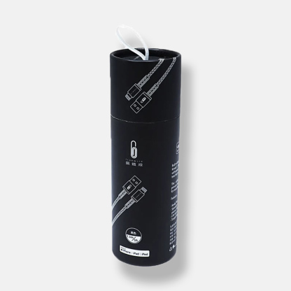 Custom Cylinder Paper Tube Packaging With Silk Handle for Electronic Accessories