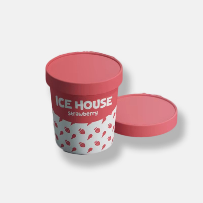 Custom Ice Cream Paper Tube Container With Lid