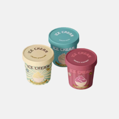 Custom Ice Cream Paper Tube Container With Lid
